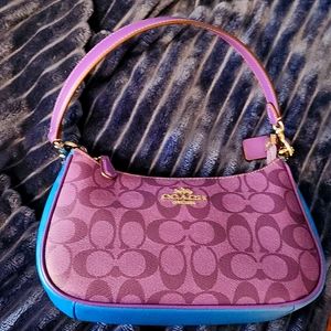 COACH colorblock hobo bag with short or crossbody strap
